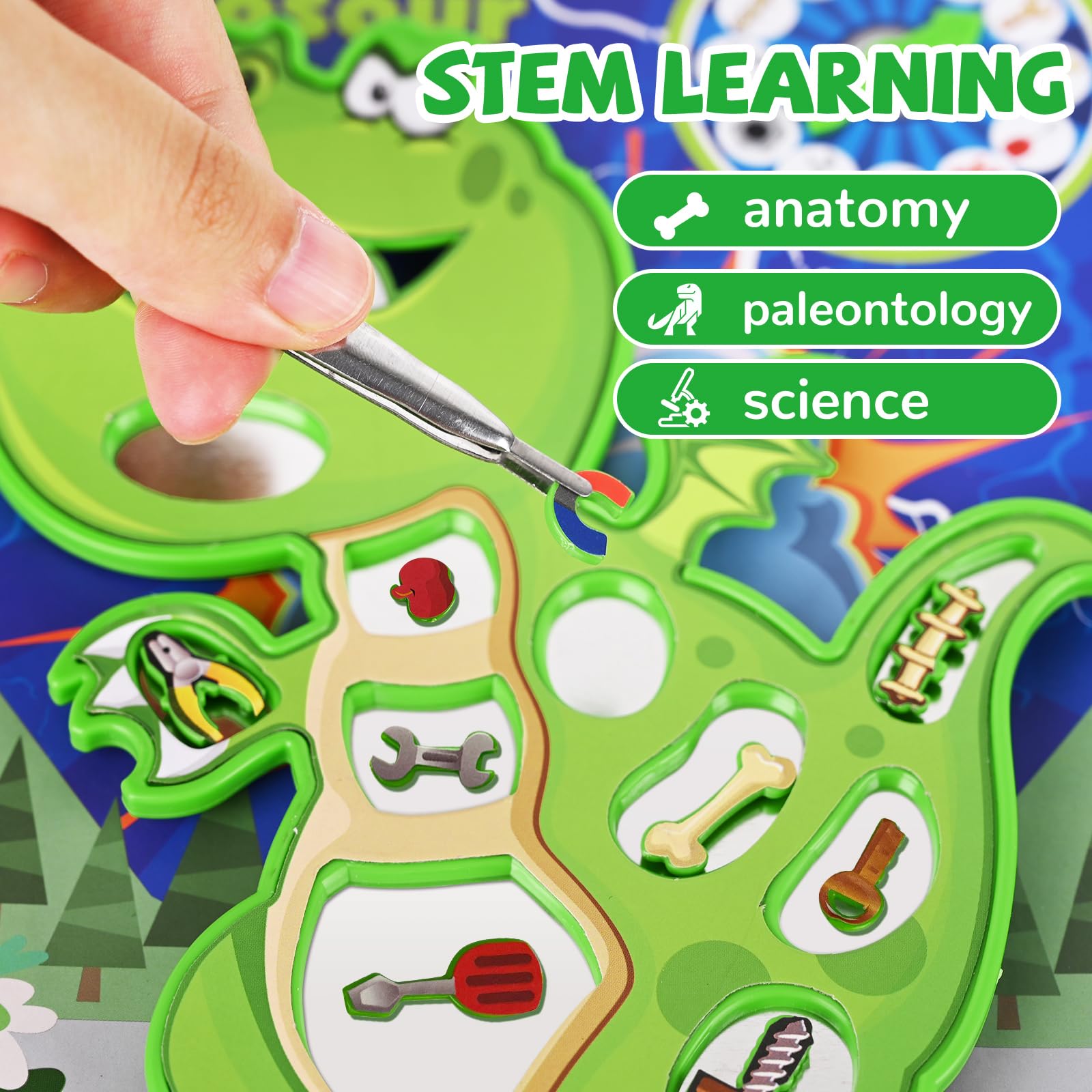 TALGIC closeup dinosaur pieces highlight colorful details that engage young learners.