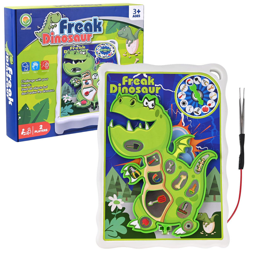 TALGIC Dinosaur Board Game dino pieces on the board boost fine motor skills and focus.