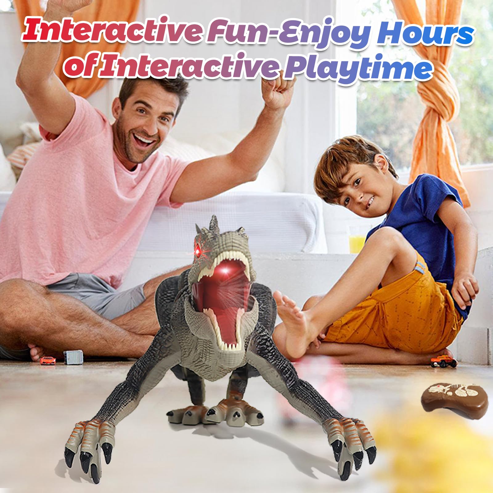 TALGIC dinosaur's long-life rechargeable battery supports hours of exploration.
