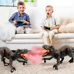 TALGIC kids playing with dino shows an ideal birthday gift idea.