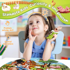 TALGIC non-toxic thick puzzle pieces ensure safe, sturdy fun