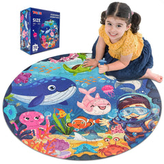 TALGIC round ocean puzzle outer edge helps kids start solving and build confidence.