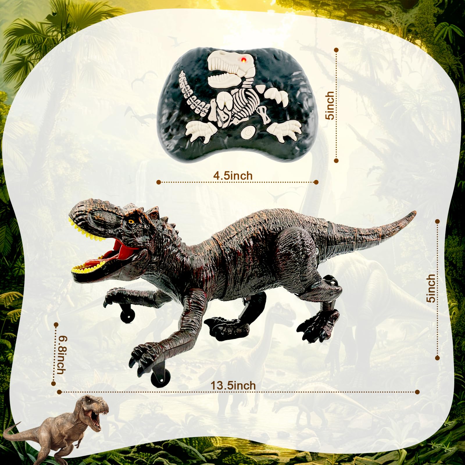 TALGIC dinosaur toy sturdy design stays stable during active play.