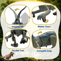 TALGIC Velociraptor swaying head delivers lifelike motion for storytelling.