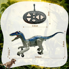 TALGIC Velociraptor wagging tail adds dynamic movement to play.