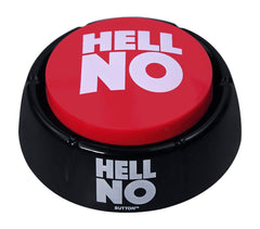 Talkie Toys Hell No Button, front view, ready for quick stress relief during meetings.
