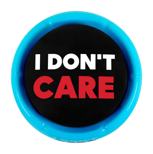 Talkie Toys I Don’t Care Button on a desk with coworkers, playful office starter.