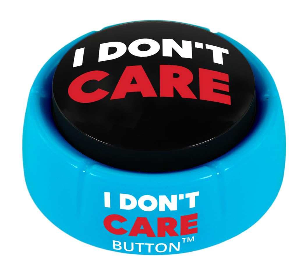 Talkie Toys Products I Don’t Care Button front view, a compact desk prop for laughs.