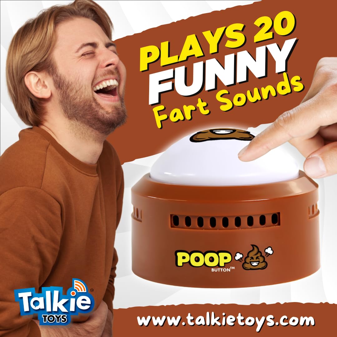 Talkie Toys Poop Button presented as a prank gift for friends