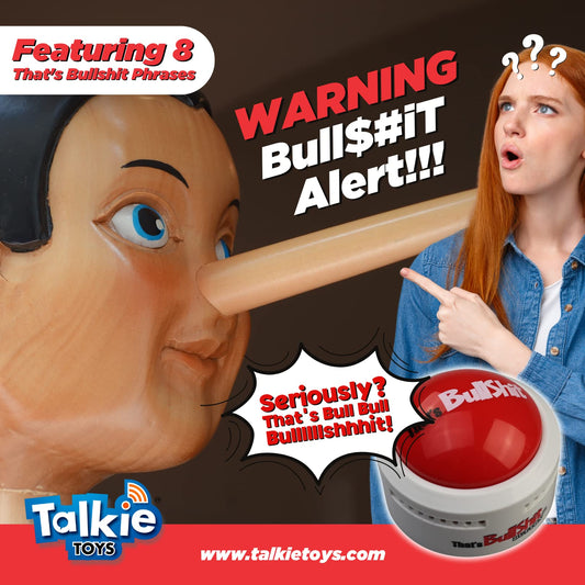 Talkie Toys Thats BS Button eight funny sayings ready to play.