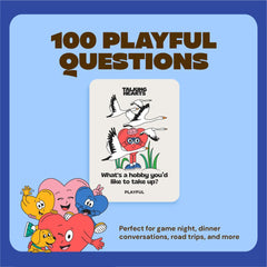 Talking Hearts conversation cards on a road trip table, sparking conversation
