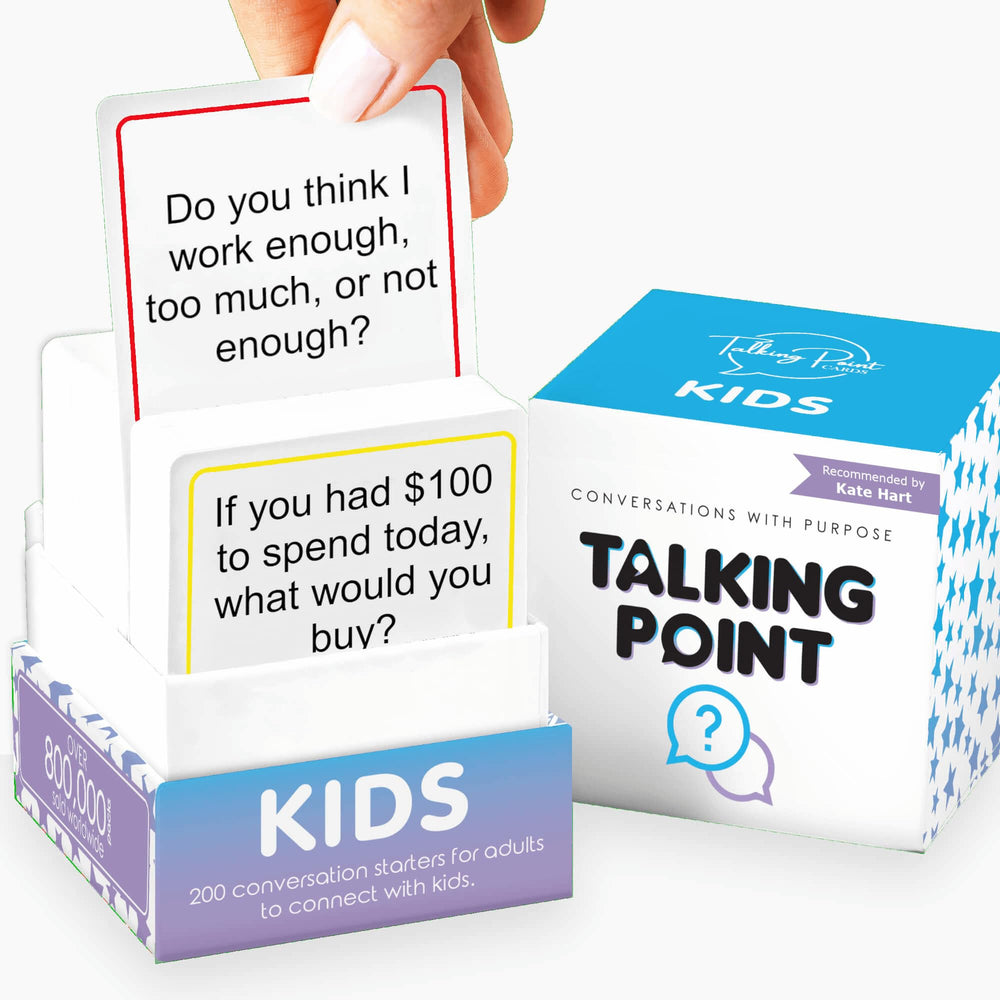 Talking Point Cards 200-kids-conversation-cards spark curious dialogue at home.
