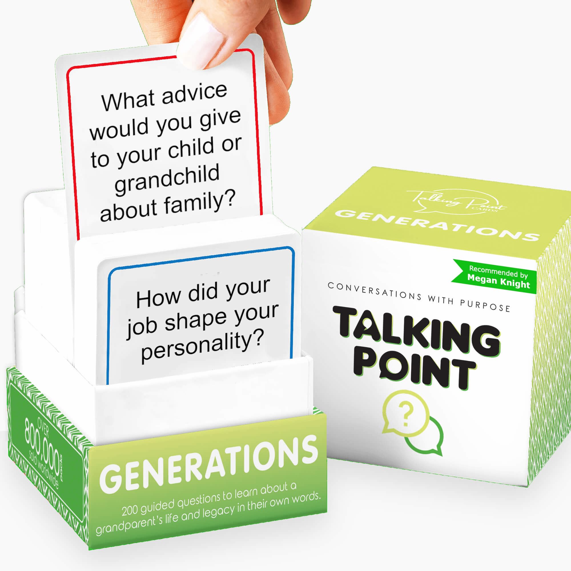 Talking Point Cards Generations Edition cover inviting family conversation and connection.