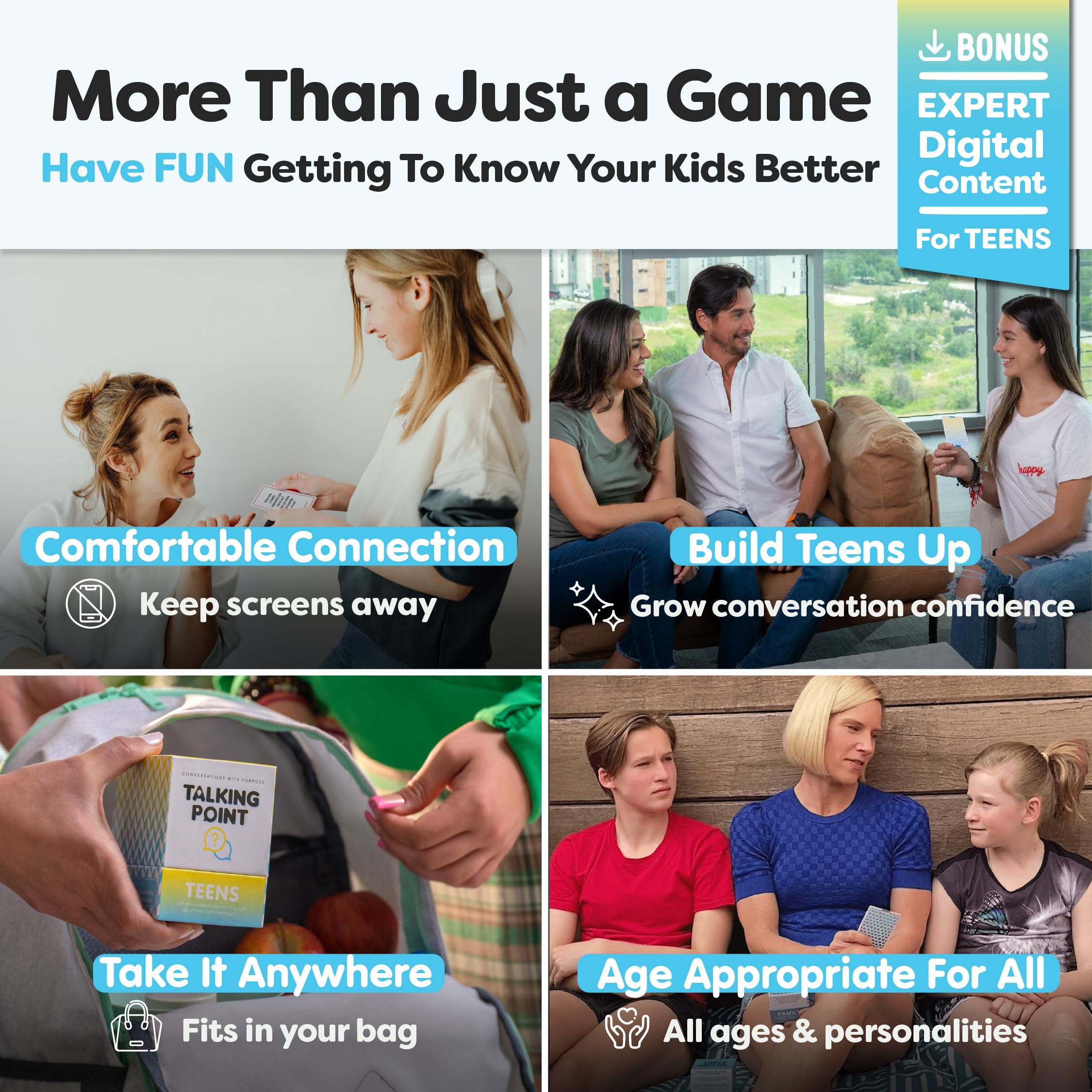 Talking Point Cards Teens Edition relationships category highlights topics on connections