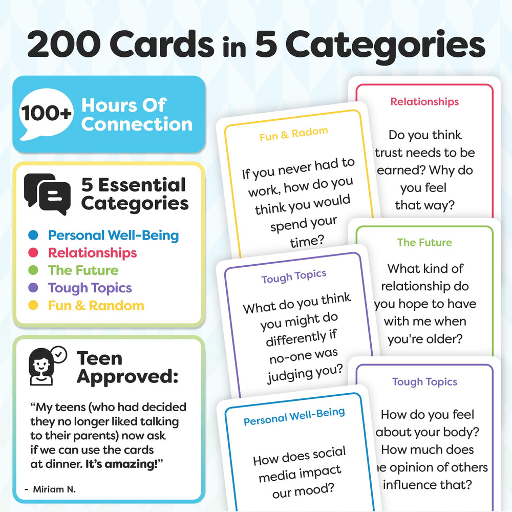 Talking Point Cards Teens Edition question spread encourages group discussion and reflection