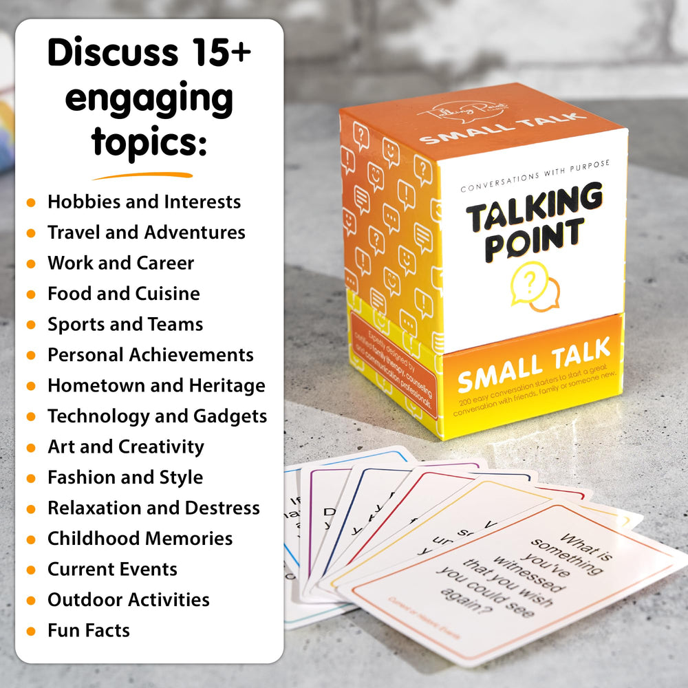Talking Point Cards water-resistant coating resists wear during travel