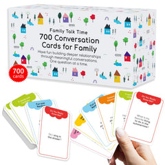 TalkWise 700 family cards pack on table ready for warm, engaging family conversations.