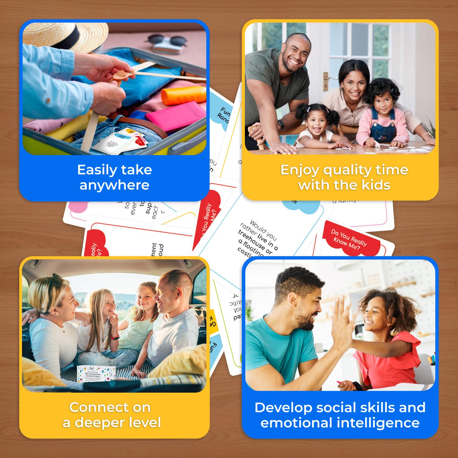 TalkWise color-coded topics chart helps organize varied family talks easily.