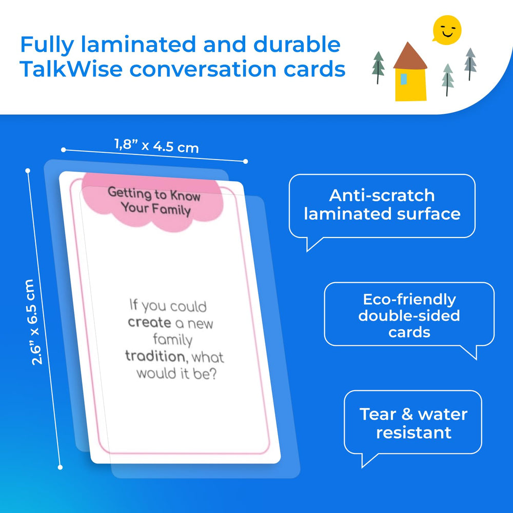 TalkWise family dinner table game sparks meaningful chatter among relatives.