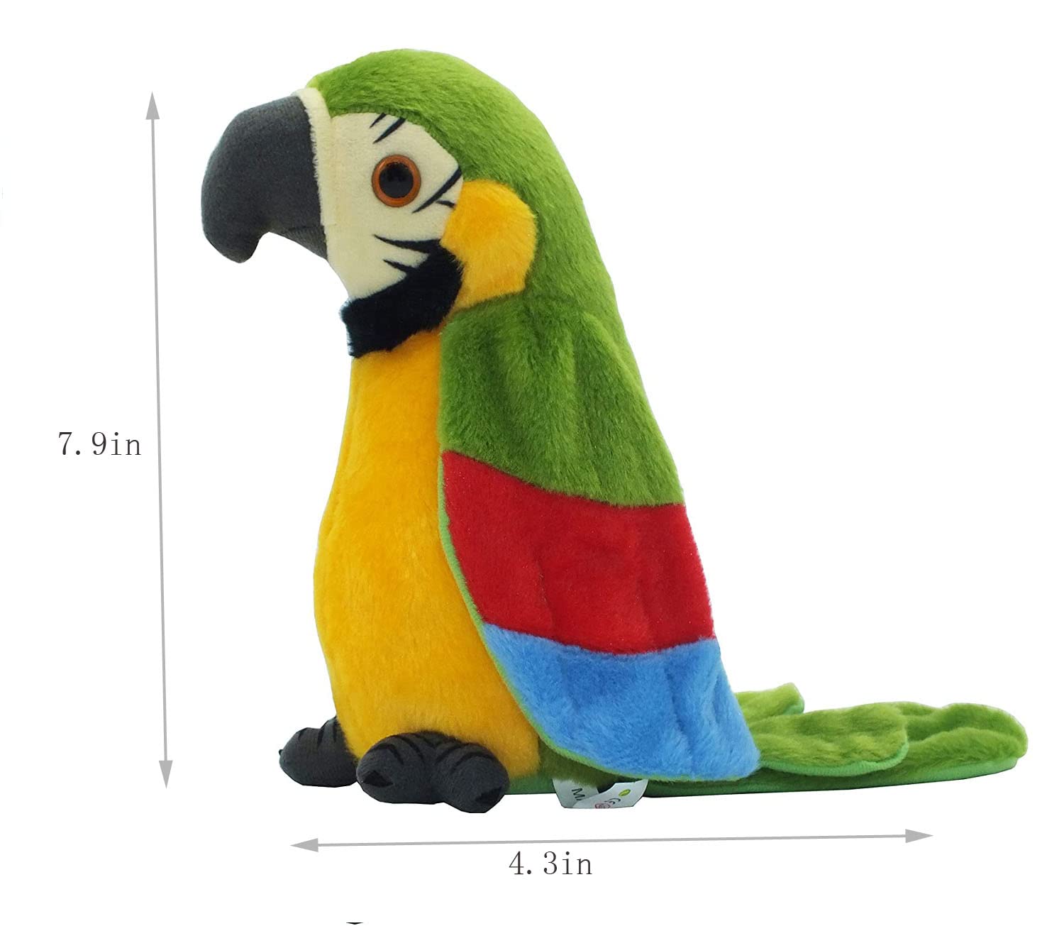 Talyrui electric green parrot plush with soft filling for cozy hugs.