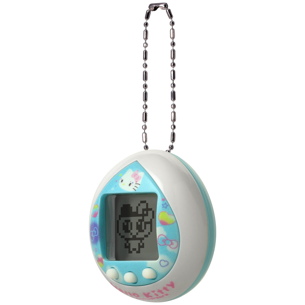 Tamagotchi Nano Hello Kitty on a chain enables portable play.