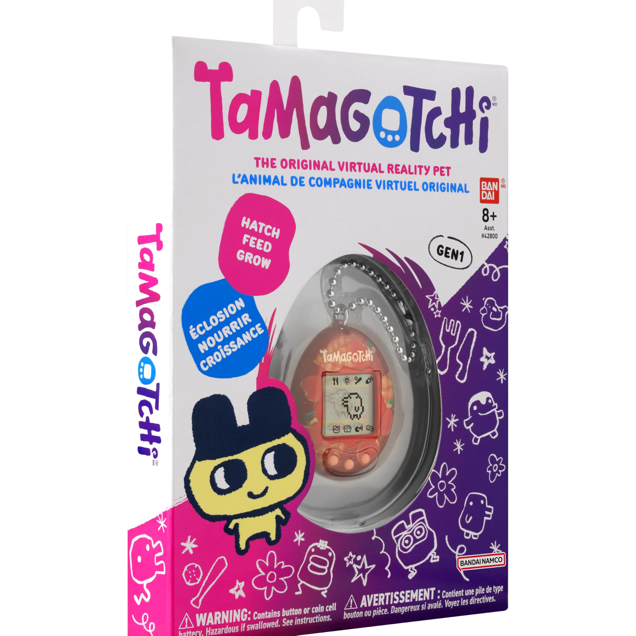 Tamagotchi Original Apple Sweets logo and shell evoke retro charm