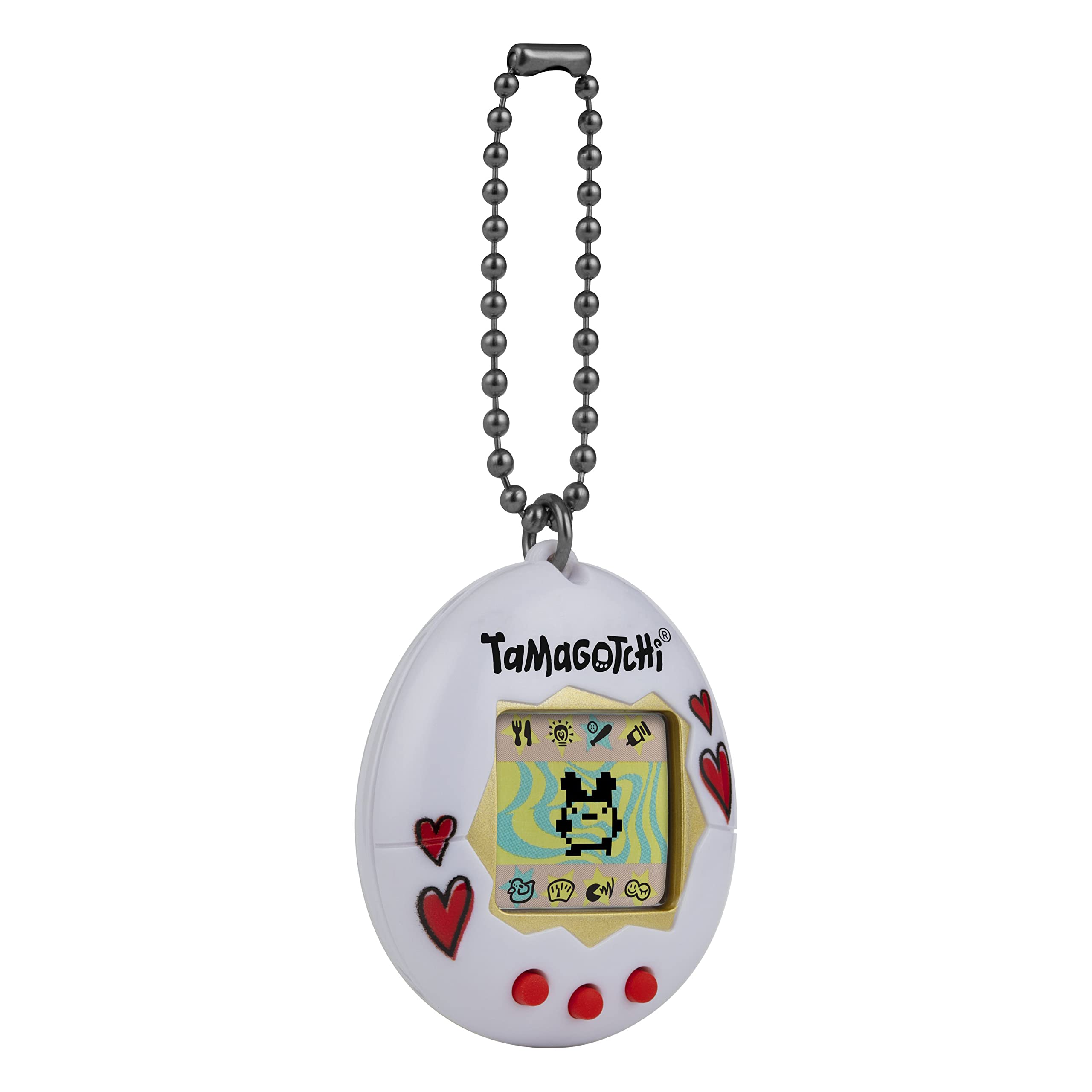 Tamagotchi Original Hearts discipline feature adds playful feedback during care.