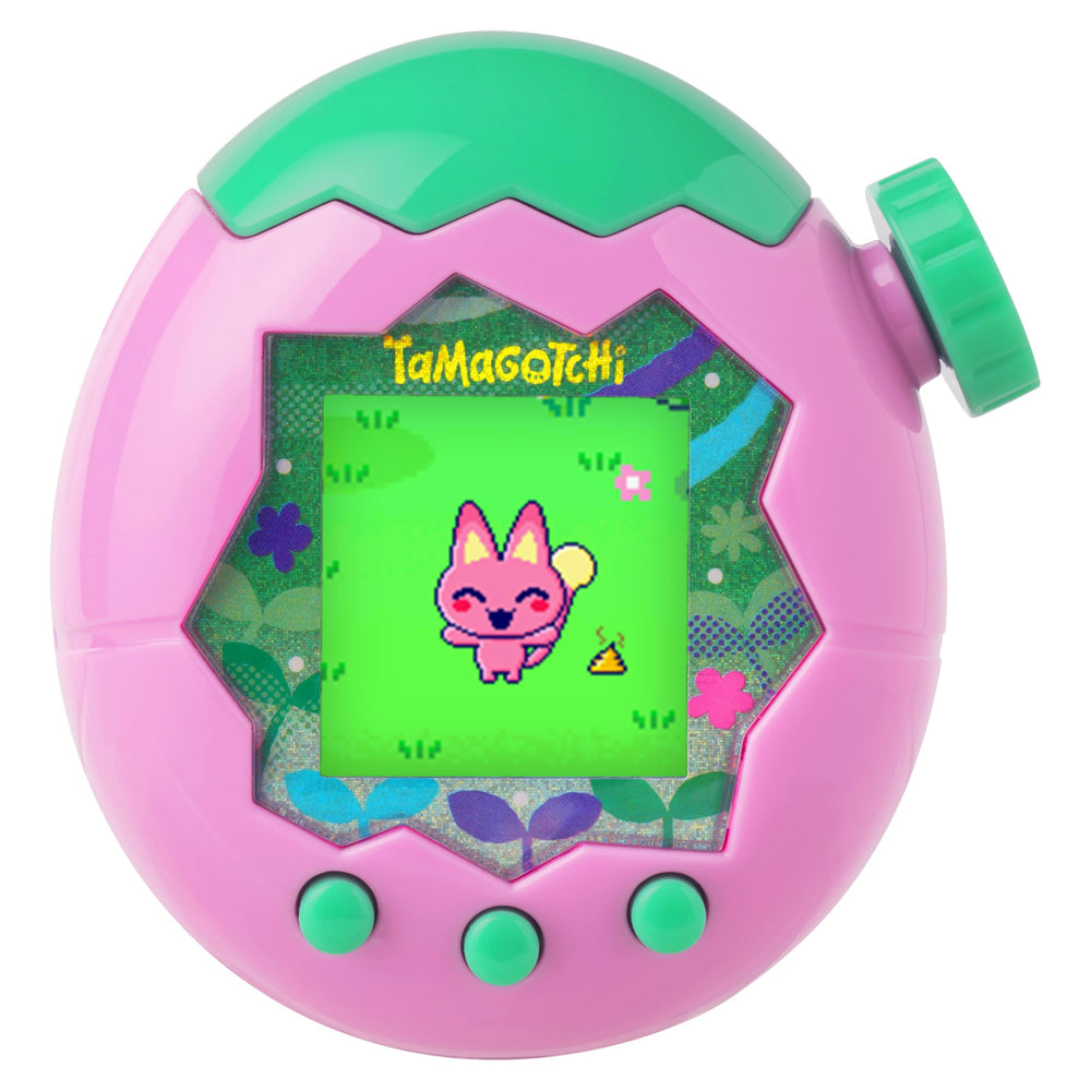 Tamagotchi Paradise Pink Land zoom dial nurturing care on the go.
