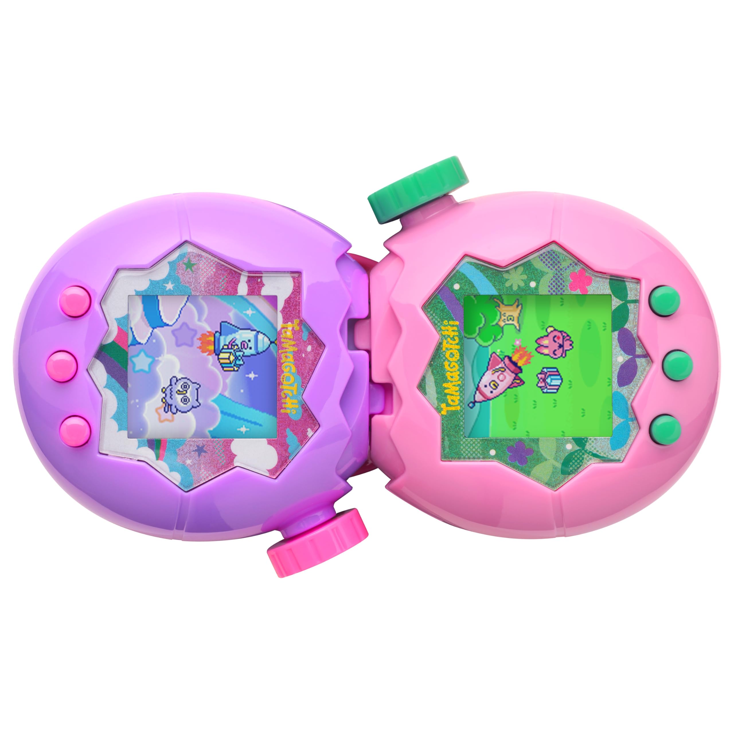 Tamagotchi Paradise Purple Sky Lab Mode mini-games and shop for variety