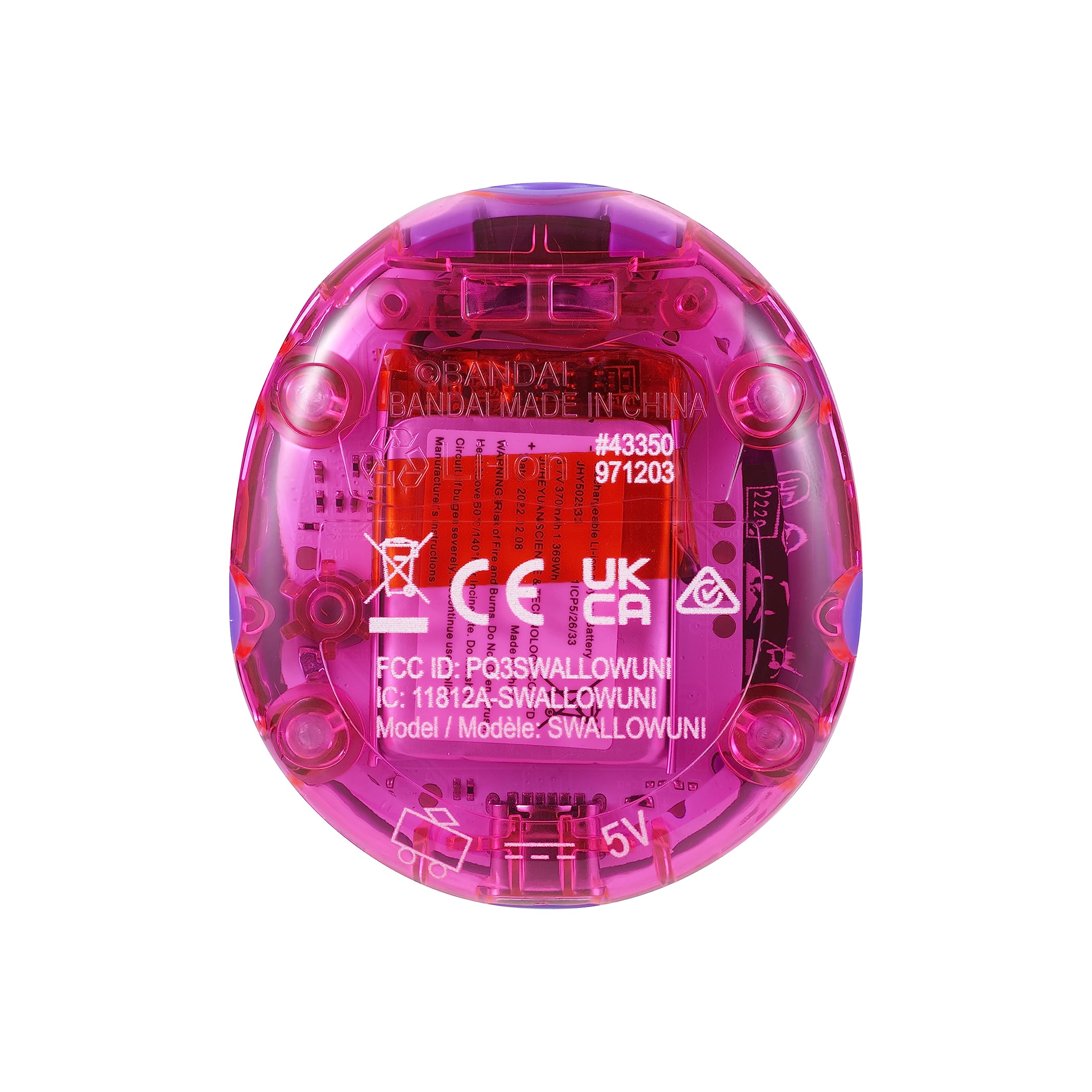 Tamagotchi Uni charging setup with USB-C cable.