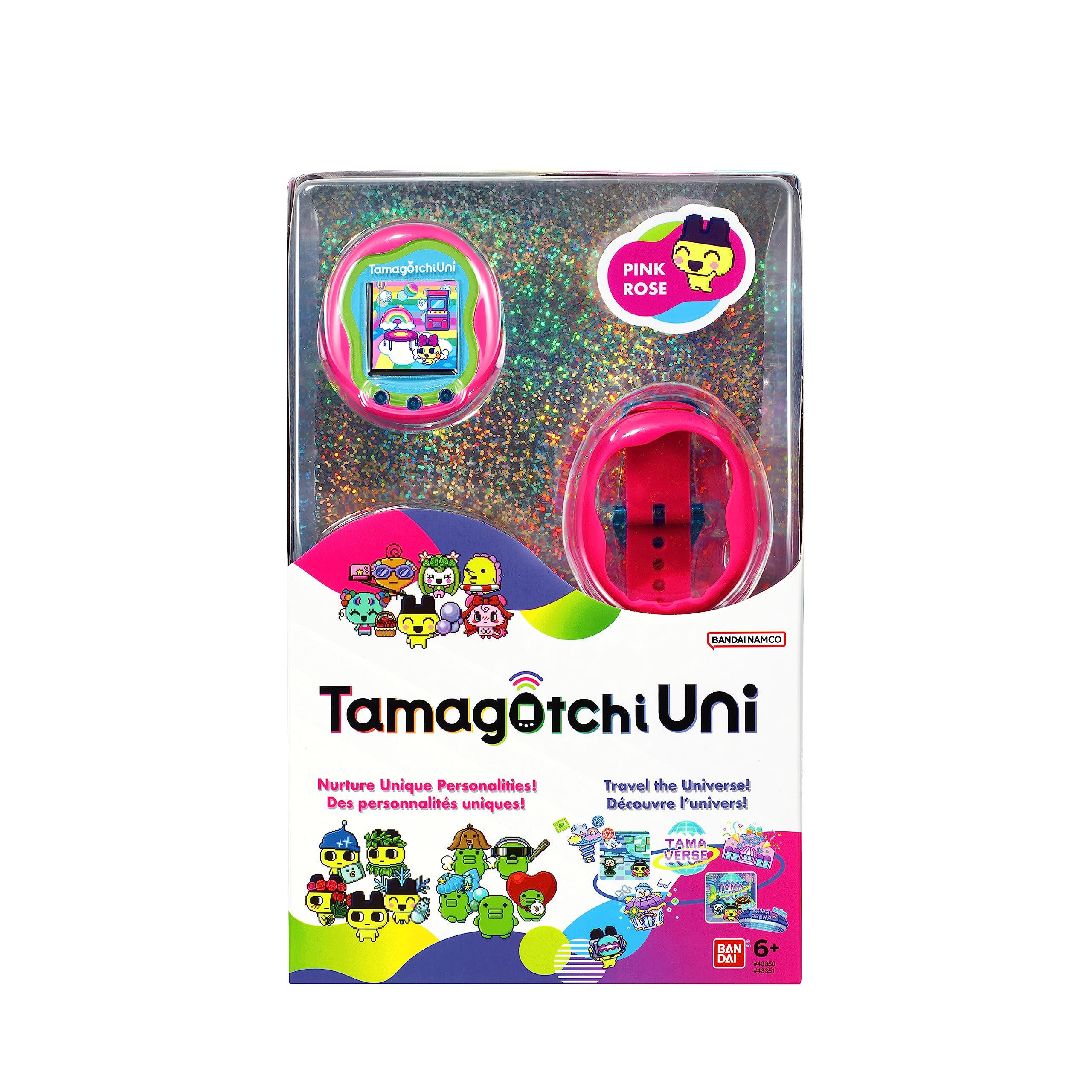 Tamagotchi Uni tama-arena inviting friends to shared games and events.
