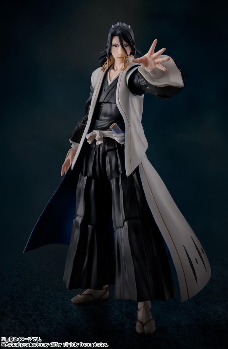 Tamashii Nations Byakuya Kuchiki figure with four expressions shows versatile moods.