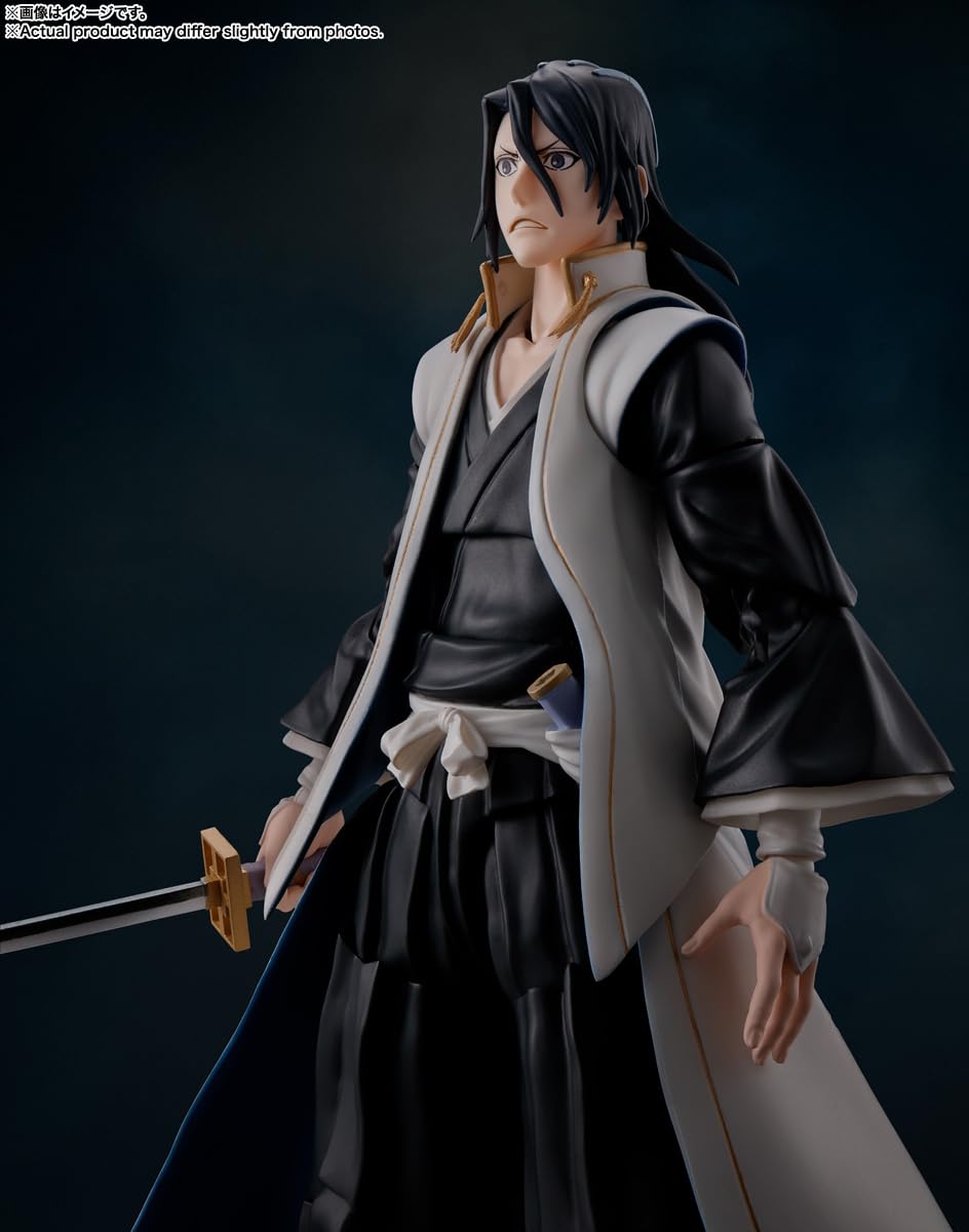 Tamashii Nations Byakuya Kuchiki figure official licensing label confirms authenticity.