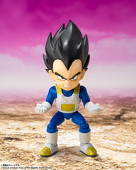 TAMASHII NATIONS Vegeta DAIMA mini figure expression options for varied scenes.