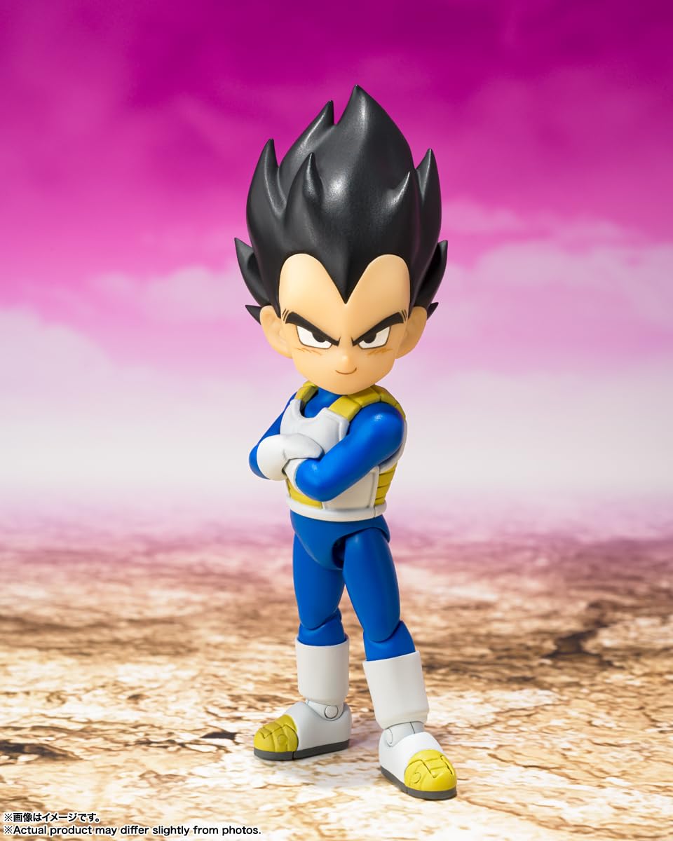 TAMASHII NATIONS Vegeta DAIMA mini figure wrist attachments for versatile posing.