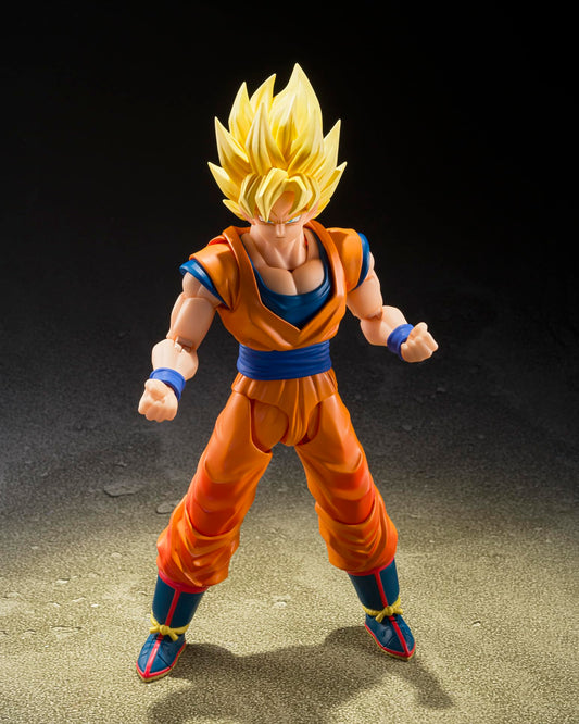Tamashii Nations Dragon Ball Z Son Goku interchangeable hands for expressive poses.