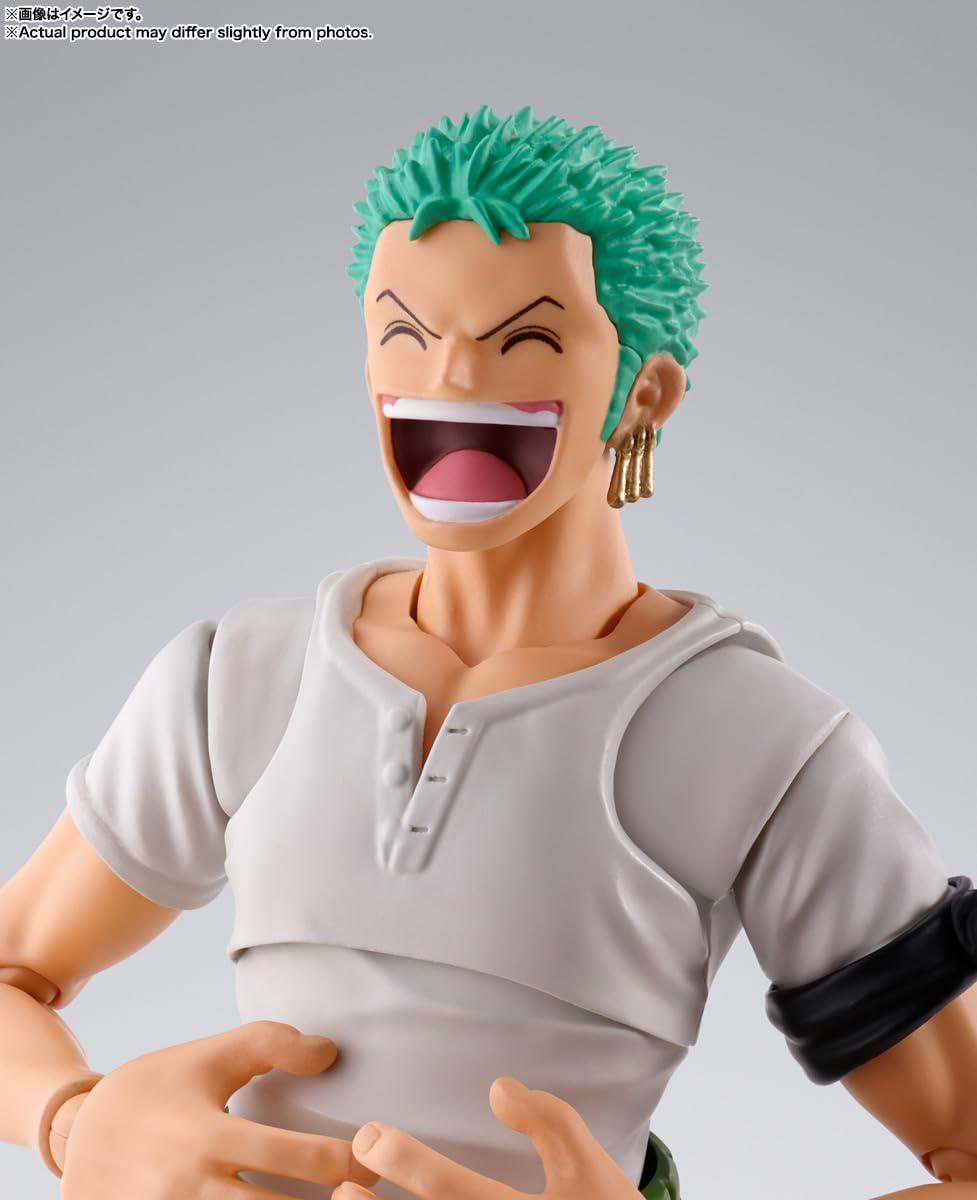 Tamashii Nations Luffy Romance Dawn bonus facial parts for cross-line display.
