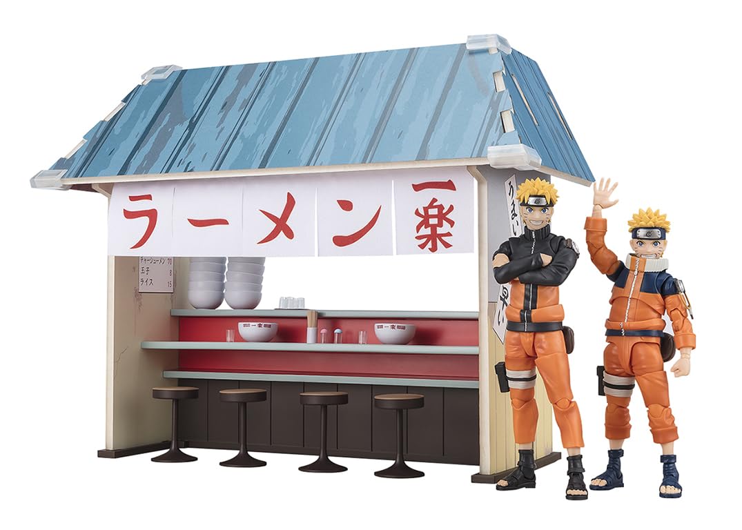 Tamashii Nations Naruto Ichiraku Ramen Set on display scene for collectors