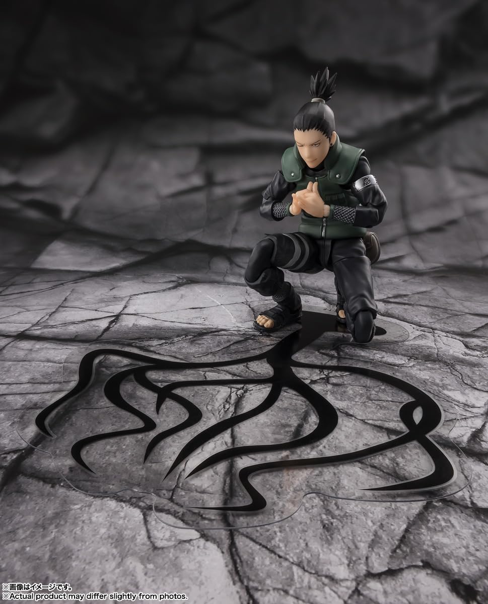 Tamashii Nations Shikamaru Nara Kage Nui no Jutsu sheet enables technique recreations.