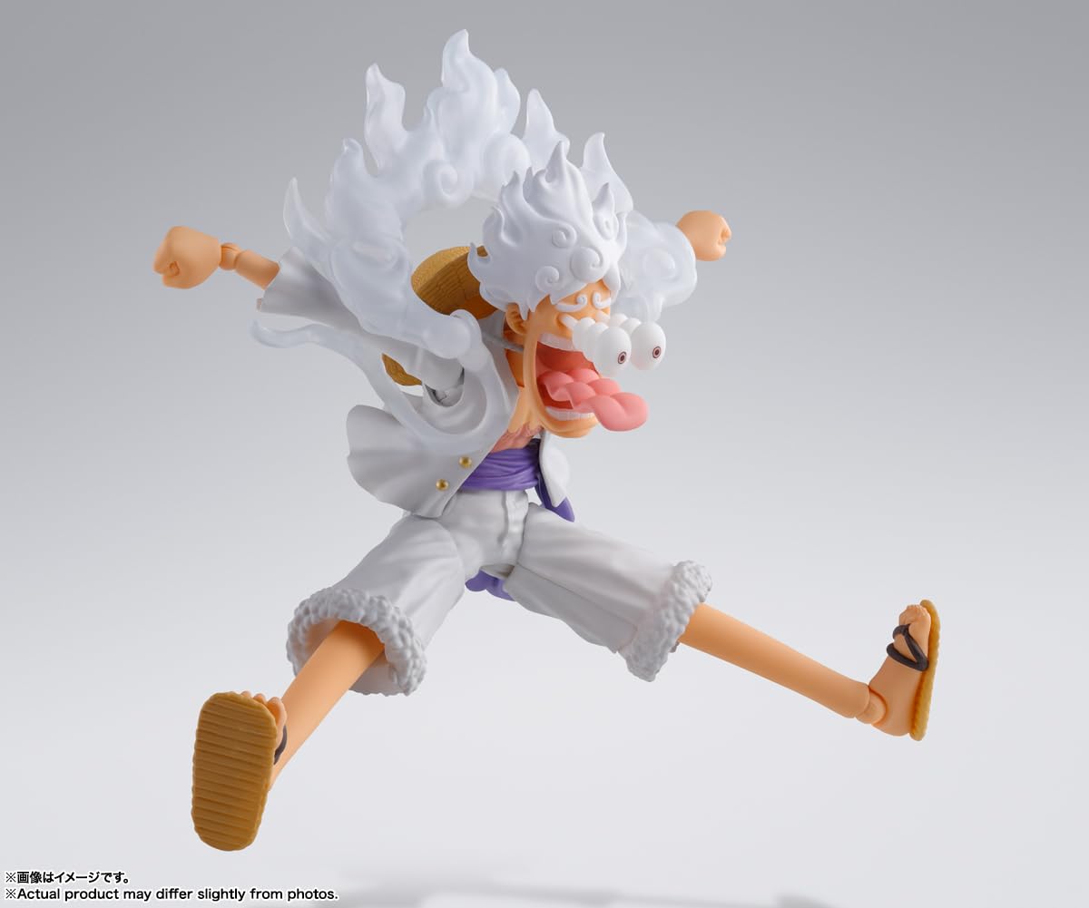Tamashii Nations Gear5 Luffy box with Bandai Namco warning label