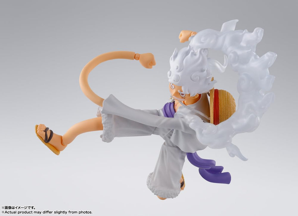 Tamashii Nations Gear5 Luffy surprised expression for action-ready poses