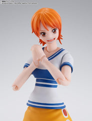 Tamashii Nations Nami Romance Dawn S.H.Figuarts treasure chest prop for display storytelling.