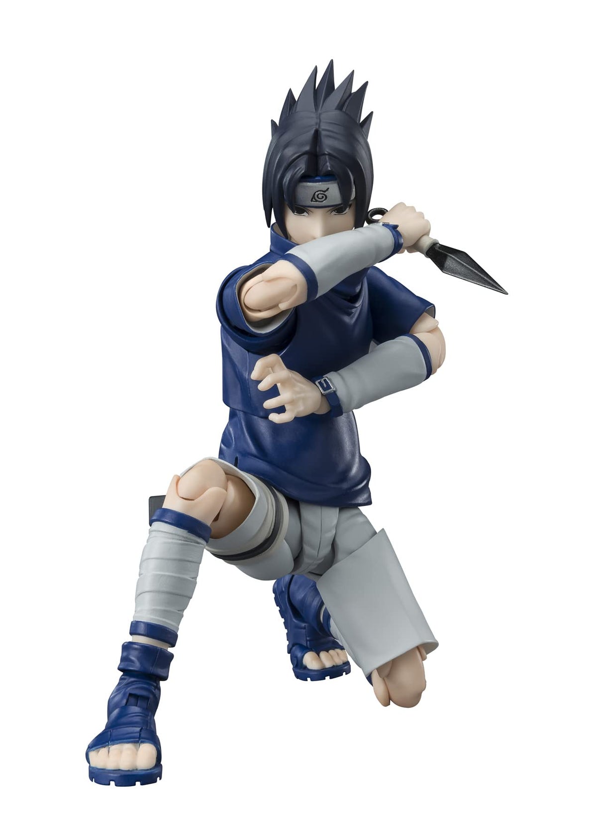 Tamashii Nations Sasuke Uchiha action figure front view showing poseable torso for dynamic poses