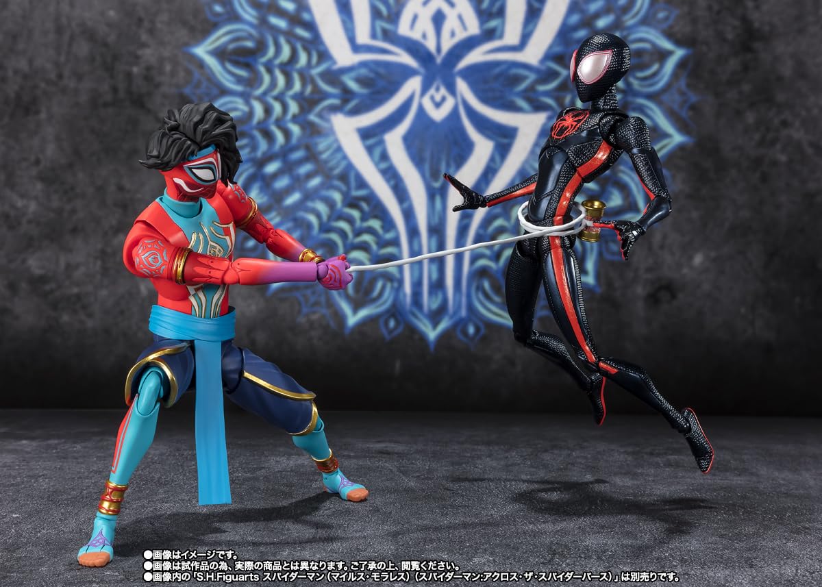 TAMASHII NATIONS Spider-Man India S.H.Figuarts packaging shows Bandai Namco licensing.