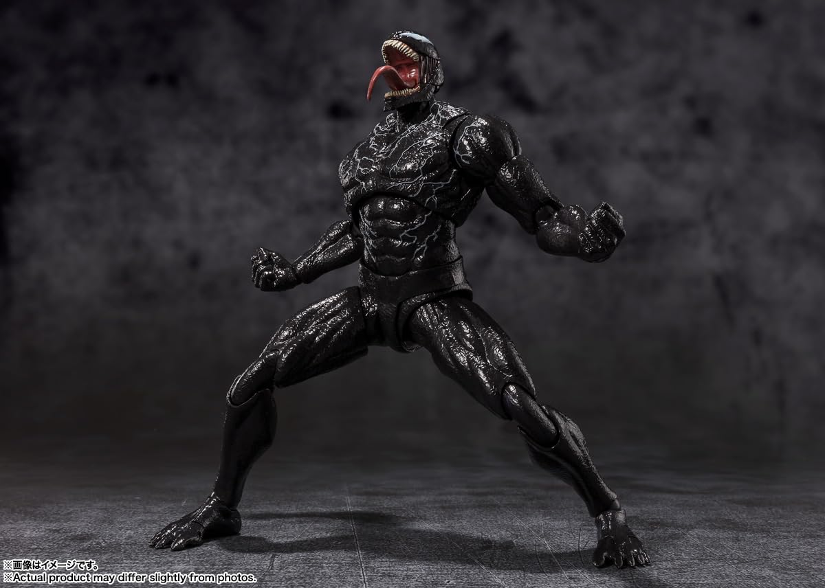 TAMASHII NATIONS Venom Last Dance back tentacles add dynamic attack-ready silhouette.