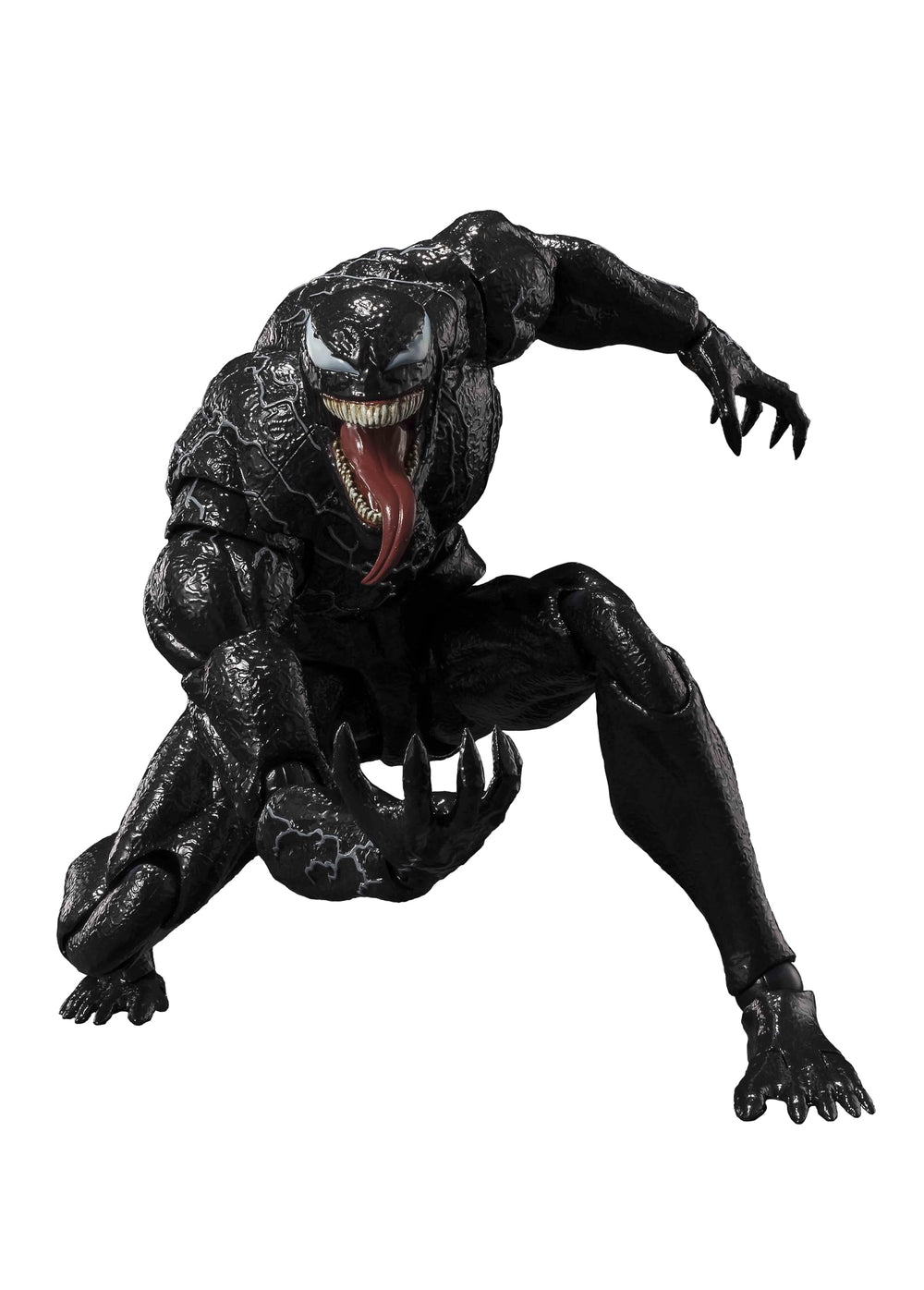 TAMASHII NATIONS Venom Last Dance body figure on display shelf shows dramatic pose options.