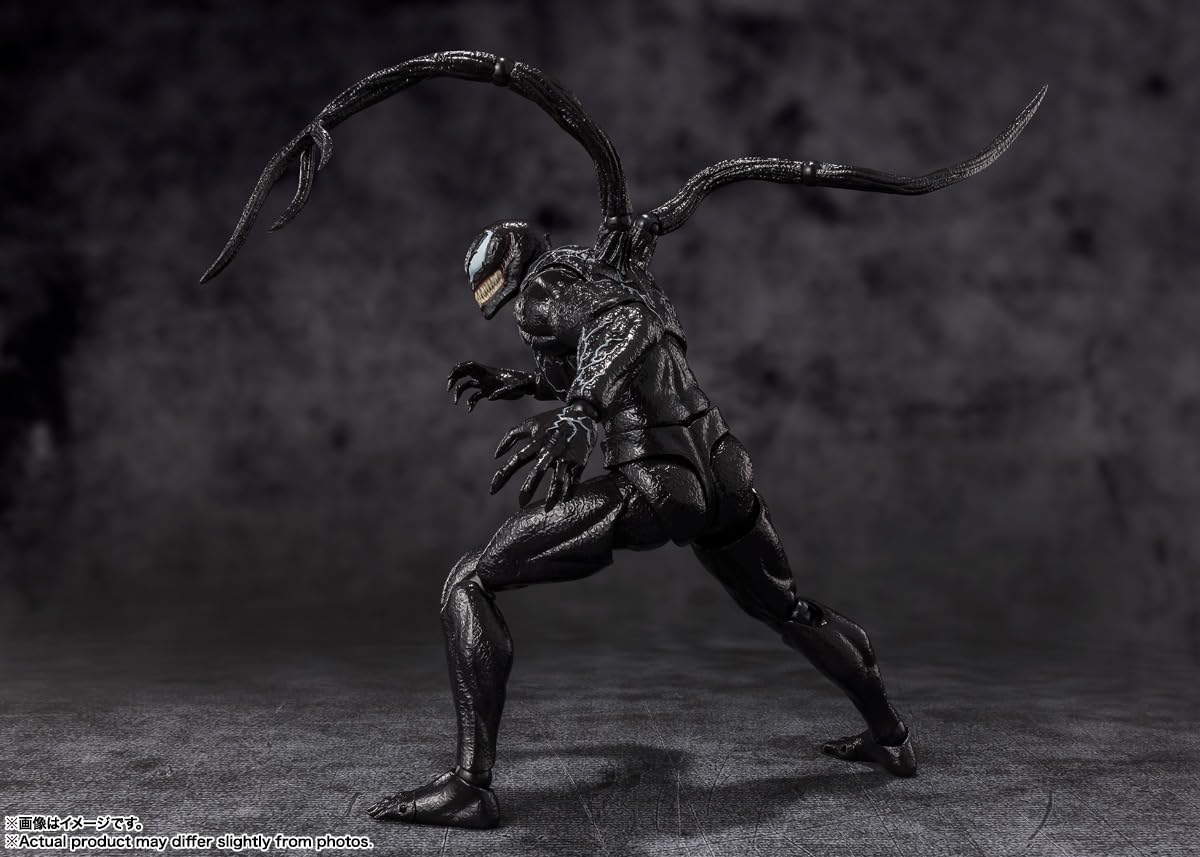 TAMASHII NATIONS Venom Last Dance figure showcases glossy textures for a menacing look.