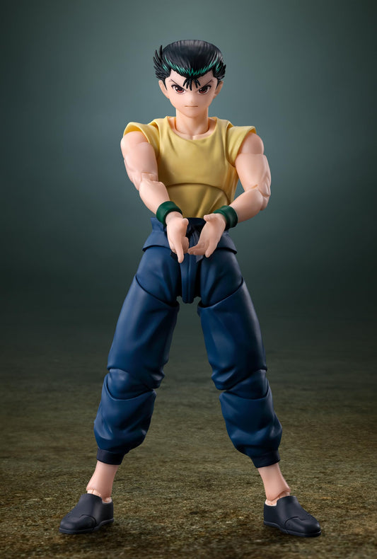 TAMASHII NATIONS Yusuke Urameshi interchangeable hands for expressive posing.