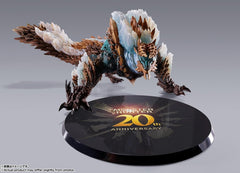 Tamashii Nations Zinogre dynamic pose captures action-ready presence on shelf.