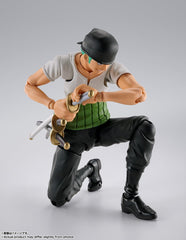 Tamashii Nations Zoro belt-sword assembly for accurate scabbard setup.